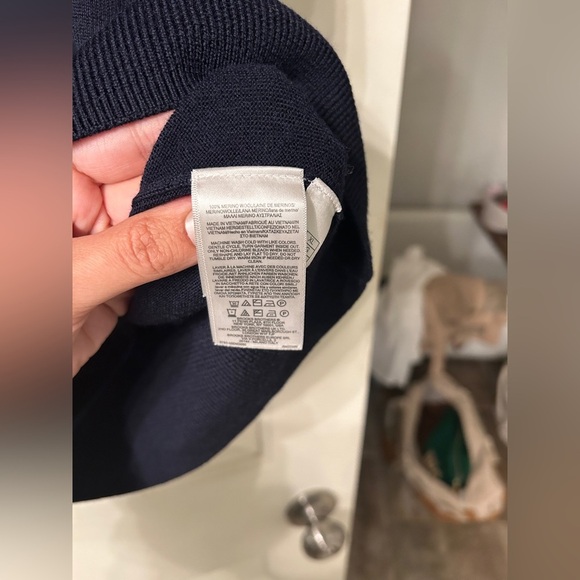 Brooks Brothers Wool Pullover Quarter Zip Vest- Navy - Picture 2 of 6